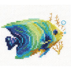 Набір для вишивання хрестиком Аліса Тропічні рибки. Смарагдова (0-150)