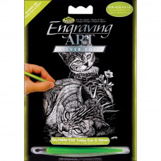 Набор для выцарапывания Royal & Langnickel Silver Foil Полосатый кот и котенок (SILMIN 102)