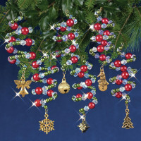 Набор для изготовления новогодних игрушек Solid Oak Рубиновые, зеленые и золотые рождественские обереги — 6 шт.(NCHBOK 010)