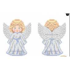 Схема для вишивання бісером Tela Artis Ангелочок у сріблі (В-002)