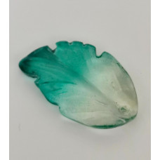 Скляна намистина Біло-зелений листочок Only, 2,8*1,8 см (0034114)