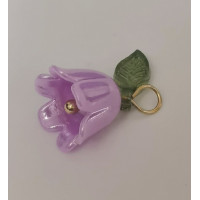 Підвіска (шармик) Only Бузкова конвалія з листочком, 1,2х1,2 см (К-103)