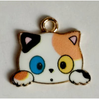 Підвіска (шармик) Only Котик з жовто-блакитними очима, 1,2х1,5 (К-1)