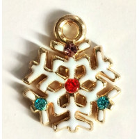 Підвіска (шармик) Only Сніжинка з камінчиками,  1,3х1,3 (004035)