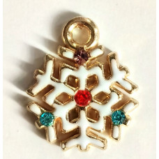 Підвіска (шармик) Only Сніжинка з камінчиками,  1,3х1,3 (004035)