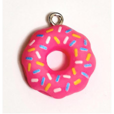 Підвіска (шармик) Only Рожевий пончик, 1,8*1,8 см (К-0052)