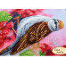 Набір для вишивання бісером на велюрі Tela Artis Пташка на кущі герані (НВ-006)