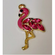 Підвіска (шармик) Only Фламінго з кристалами, 3х2 см (К-101)