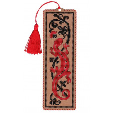 Набір для вишивки нитками на крафтовому картоні Закладка – Саламандра WLZ-012