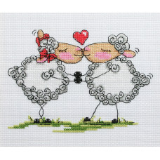 Набор для вышивания крестиком ТМ Леді Влюбленные овечки (01268)