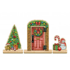 Набір для вишивання хрестиком VOLOSHKA Новорічні двері VW_013