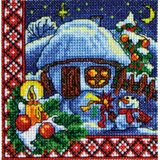 Набір для вишивання хрестиком ТМ Леді Хатки - Різдвяна ніч (01304)