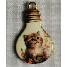 Підвіска (шармик) Only Милий котик в лампочці 2,5х1,5 см (Ш-0139)