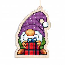 Игрушка-подвес для вышивки Embroidery Craft Гном с подарком (FNGi-013)