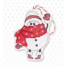 Набор для вышивания крестом Luca-S Новогодняя игрушка Снеговичок (JK015)