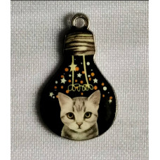 Підвіска (шармик) Only Чорна лампочка з котиком 2,5х1,5 см (Ш-0150)