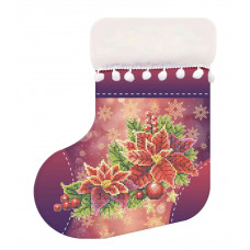 Чобіток для подарунків святковий з різдвяними квітами VIRENA (ЧН_017)