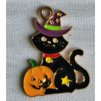 Підвіска (шармик) Only Котик-відьмак з гарбузом 2,5х1,8 см (Ш-0187)