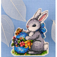 Набір для вишивання магніту Кольорова Пасхальний кролик (М_025)