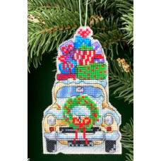 Набір Кольорова для вишивання новорічної іграшки Автомобіль святкового насрою (НІ_026)