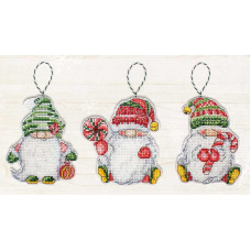 Набор для вышивания крестом Luca-S Новогодние игрушки Рождественские гномы (JK030)