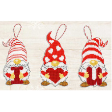 Набор для вышивания крестом Luca-S Игрушки Гномы на День Святого Валентина (JK031)