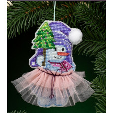 Набор для вышивания новогодней игрушки Кольорова Снеговичок Мия (НІ_037)