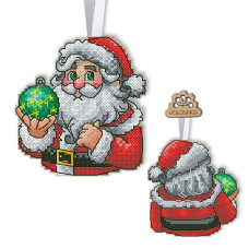 Набір для вишивання хрестиком VOLOSHKA Новорічні іграшки Санта Клаус (VPC_046)