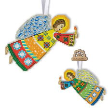 Набор для вышивания крестиком VOLOSHKA Новогодние игрушки: Рождественский ангел со свечой(VPC_051)