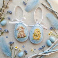 Набір для вишивання бісером інтер'єрної прикраси Великодня компанія (ABT-061)