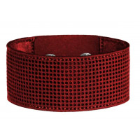 Заготовка для вишивки зі штучної шкіри «Браслет» (3 × 22 см) FLBE(BB)-064 Червоний