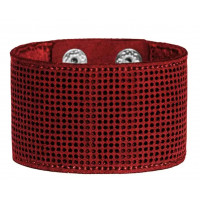 Заготовка для вишивки зі штучної шкіри «Браслет» (4 × 22 см) FLBE(BB)-065 Червоний