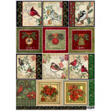 Декупажна карта(лазерн.друк) ТМ Art Новорічні листівки, 29,5х42 см (ЕВ-Д065)