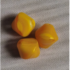 Скляні намистини Жовті меланжеві біконуси Only, 1 см, 3 шт (Н-76)