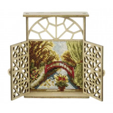 Набір для вишивки нитками на дерев’яній основі «Міст через осінь» FLW-080