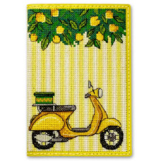 Набір для вишивки нитками на штучній шкірі «Обкладинка на паспорт» FLHL-093 Жовтий Набір для вишивки нитками на штучній шкірі «Обкладинка на паспорт» FLHL-093 Жовтий