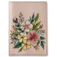 Набір для вишивки нитками на штучній шкірі «Обкладинка на паспорт» FLHL-094 Рожевий Набір для вишивки нитками на штучній шкірі «Обкладинка на паспорт» FLHL-094 Рожевий