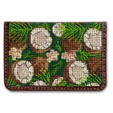 Набір для вишивки нитками на штучній шкірі «Обкладинка на ID паспорт» FLHL-096 Коричневий Набір для вишивки нитками на штучній шкірі «Обкладинка на ID паспорт» FLHL-096 Коричневий