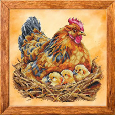 Набір для вишивання хрестиком VOLOSHKA "Квочка з курчатами" (VMC_1018) Набір для вишивання хрестиком VOLOSHKA "Квочка з курчатами" (VMC_1018)