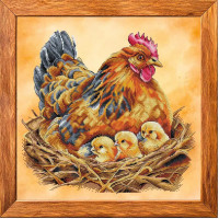 Набір для вишивання хрестиком VOLOSHKA "Квочка з курчатами"(VMC_1018-1)
