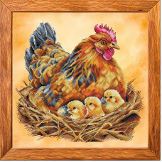 Набір для вишивання хрестиком VOLOSHKA "Квочка з курчатами"(VMC_1018-1)