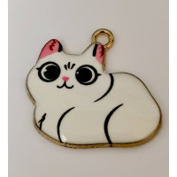 Підвіска (шармик) Only Білий котик, 2х1,8 см (К-102)