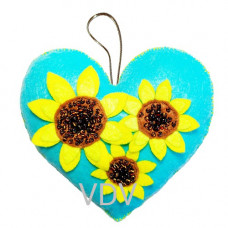 Декоративні іграшки із фетру ВДВ Серце з соняшниками (ФН-109)