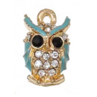 Підвіска (шармик) Only Блакитна сова з кристаликами, 0,8х1,3 см (К-111)