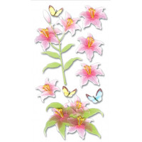 Наклейки блискучі 3D Jolees Лілії і метелики (VELJLG008)