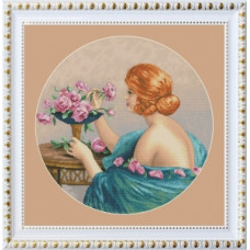 Набор для вышивания крестиком OLANTА Девушка с розами (VN-112)