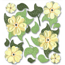 Наклейки з камінчиками 3D Jolees Boutique Жовті квіти (SPJB229)