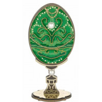 Набір для вишивки нитками на дерев’яній основі «Писанка. Смарагдовий візерунок» FLW-114