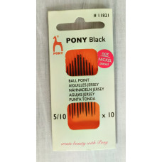 Набір швейних голок чорних №5-10 Pony, 10 шт. (11821)
