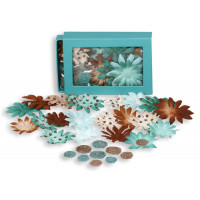 Шовкові квіти Petaloo Daisy Box Blend Small - Teal/Browns (1241-110)